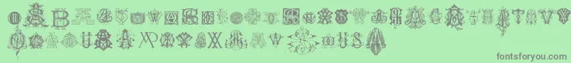 Шрифт IntellectaMonogramsRandomSamplesNine – серые шрифты на зелёном фоне