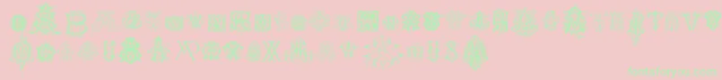 IntellectaMonogramsRandomSamplesNine Font – Green Fonts on Pink Background