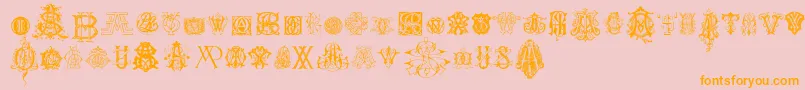 IntellectaMonogramsRandomSamplesNine Font – Orange Fonts on Pink Background