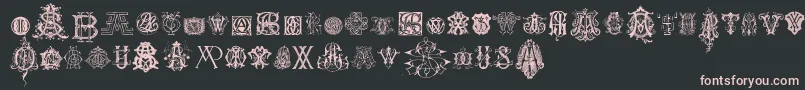 IntellectaMonogramsRandomSamplesNine Font – Pink Fonts on Black Background