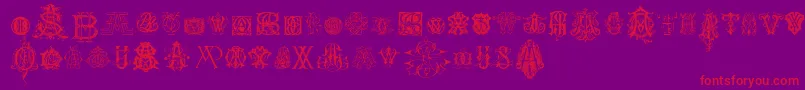 Police IntellectaMonogramsRandomSamplesNine – polices rouges sur fond violet