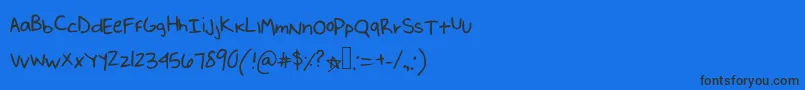 Chai-Schriftart – Schwarze Schriften auf blauem Hintergrund