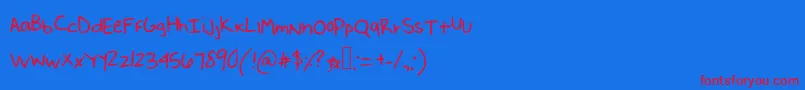 Chai-Schriftart – Rote Schriften auf blauem Hintergrund