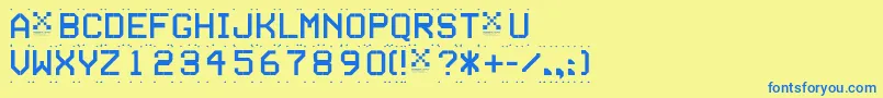 TseriesD Font – Blue Fonts on Yellow Background