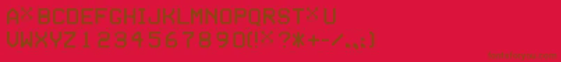 TseriesD Font – Brown Fonts on Red Background
