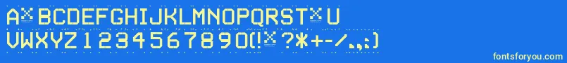 TseriesD Font – Yellow Fonts on Blue Background