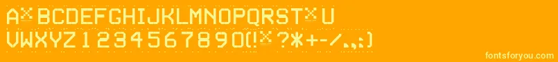TseriesD Font – Yellow Fonts on Orange Background