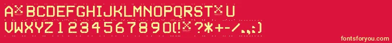 TseriesD Font – Yellow Fonts on Red Background