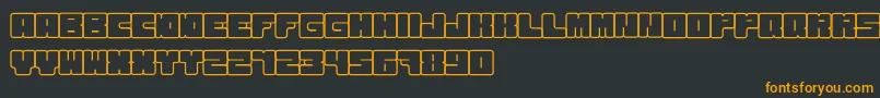 フォントKurvenreicherRegular – 黒い背景にオレンジの文字