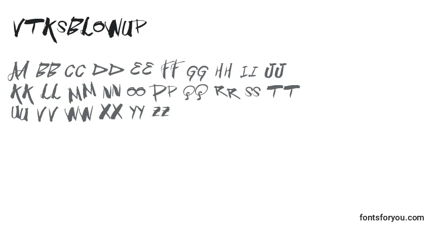 Schriftart Vtksblowup – Alphabet, Zahlen, spezielle Symbole