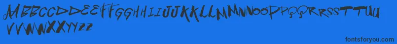 Vtksblowup Font – Black Fonts on Blue Background