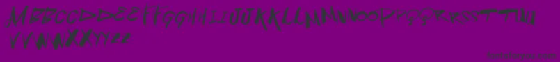 Vtksblowup-Schriftart – Schwarze Schriften auf violettem Hintergrund