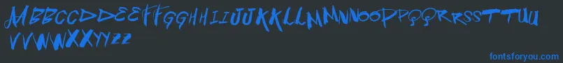 Vtksblowup Font – Blue Fonts on Black Background