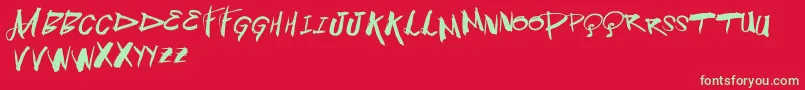 Vtksblowup Font – Green Fonts on Red Background