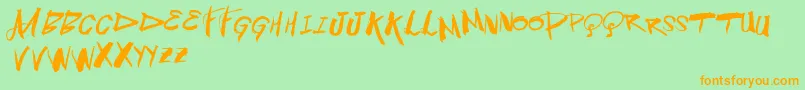 Vtksblowup Font – Orange Fonts on Green Background