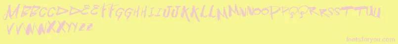 Vtksblowup Font – Pink Fonts on Yellow Background