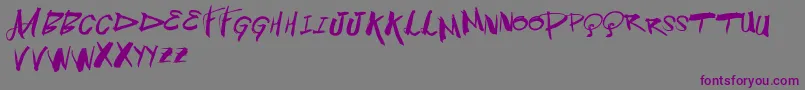 Vtksblowup-Schriftart – Violette Schriften auf grauem Hintergrund