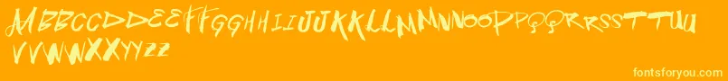 Vtksblowup Font – Yellow Fonts on Orange Background