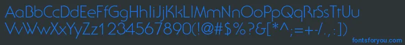 SerifgothicstdLight Font – Blue Fonts on Black Background