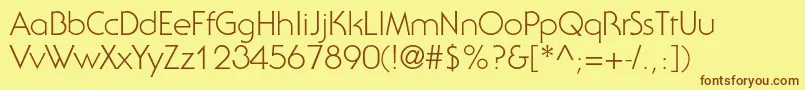 SerifgothicstdLight Font – Brown Fonts on Yellow Background