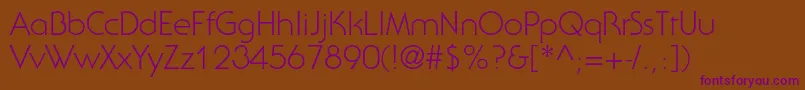 SerifgothicstdLight Font – Purple Fonts on Brown Background