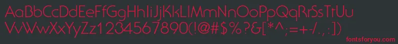 SerifgothicstdLight Font – Red Fonts on Black Background