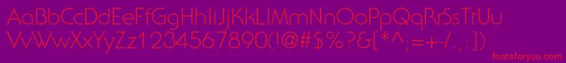 SerifgothicstdLight Font – Red Fonts on Purple Background
