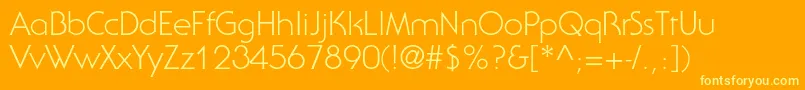 SerifgothicstdLight Font – Yellow Fonts on Orange Background