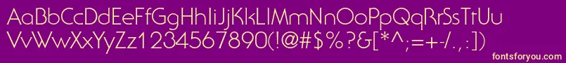 SerifgothicstdLight Font – Yellow Fonts on Purple Background