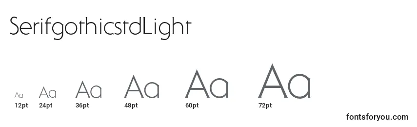 Размеры шрифта SerifgothicstdLight