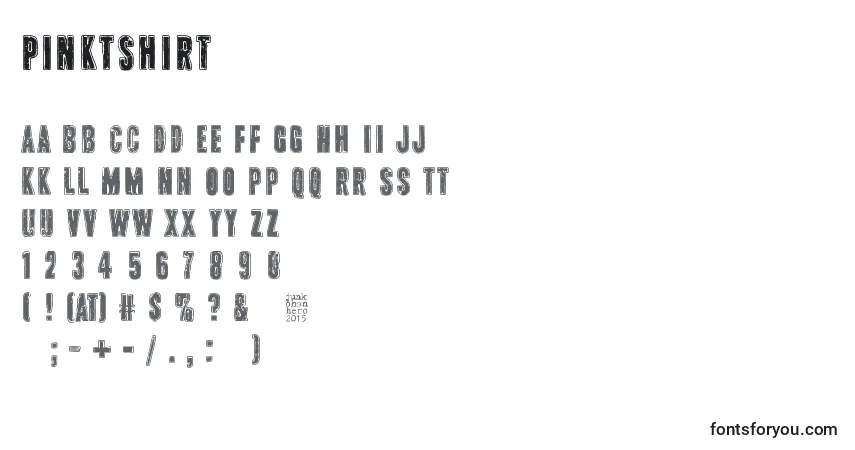 PinkTShirt-fontti – aakkoset, numerot, erikoismerkit