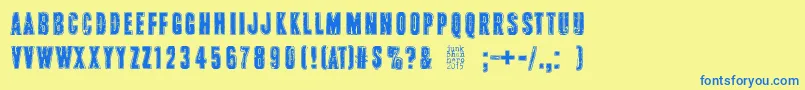 PinkTShirt Font – Blue Fonts on Yellow Background