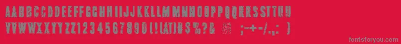 PinkTShirt-Schriftart – Graue Schriften auf rotem Hintergrund