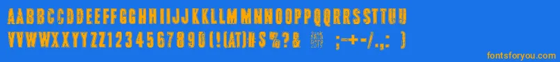 PinkTShirt Font – Orange Fonts on Blue Background