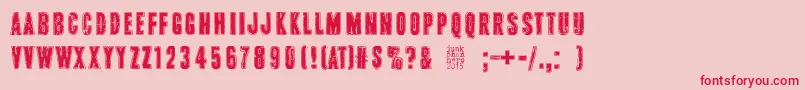 フォントPinkTShirt – ピンクの背景に赤い文字