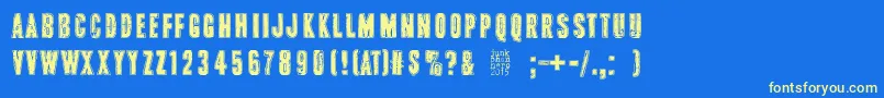 PinkTShirt Font – Yellow Fonts on Blue Background