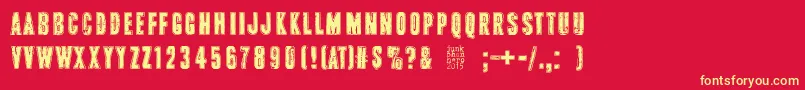 PinkTShirt Font – Yellow Fonts on Red Background