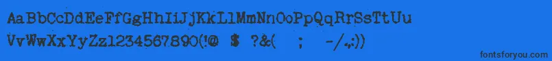 MyOldRemington Font – Black Fonts on Blue Background