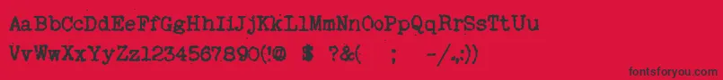 MyOldRemington Font – Black Fonts on Red Background