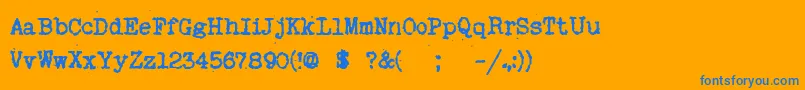 MyOldRemington Font – Blue Fonts on Orange Background