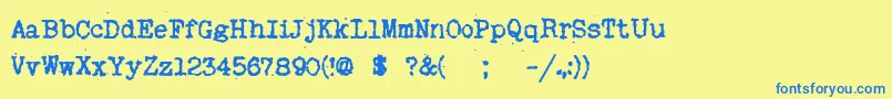 MyOldRemington Font – Blue Fonts on Yellow Background