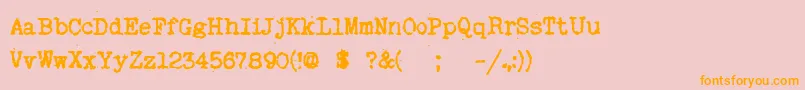 MyOldRemington Font – Orange Fonts on Pink Background