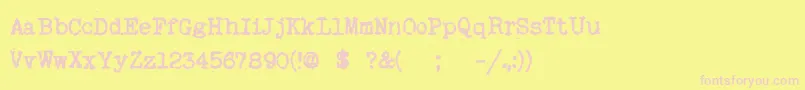 MyOldRemington Font – Pink Fonts on Yellow Background