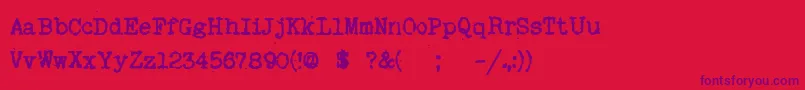 MyOldRemington Font – Purple Fonts on Red Background