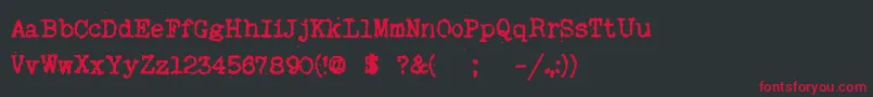 MyOldRemington Font – Red Fonts on Black Background