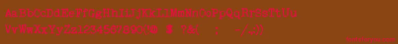 MyOldRemington Font – Red Fonts on Brown Background