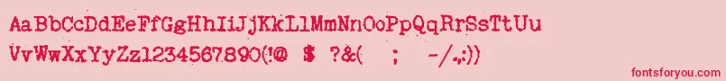 MyOldRemington Font – Red Fonts on Pink Background