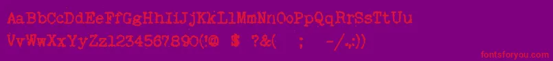 MyOldRemington Font – Red Fonts on Purple Background