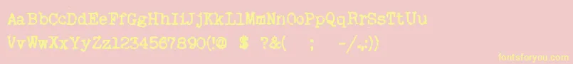 MyOldRemington Font – Yellow Fonts on Pink Background