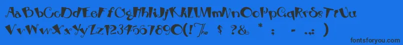 Шрифт Rhubarbpie – чёрные шрифты на синем фоне